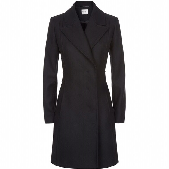Reiss Sesto Wool-Blend Coat in Black | Medium - Picture 2 of 10